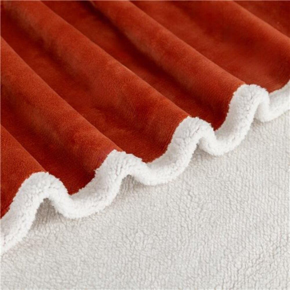 Reversible Printed Velvet Plush and Hampshire Faux Shearling Soft Bedding - Picture 5 of 6